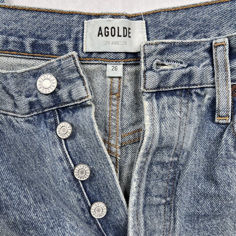Agolde Riley High-Rise Straight Crop Better than Vintage ButtonFly Jeans 26 NWOT - Picture 3 of 7